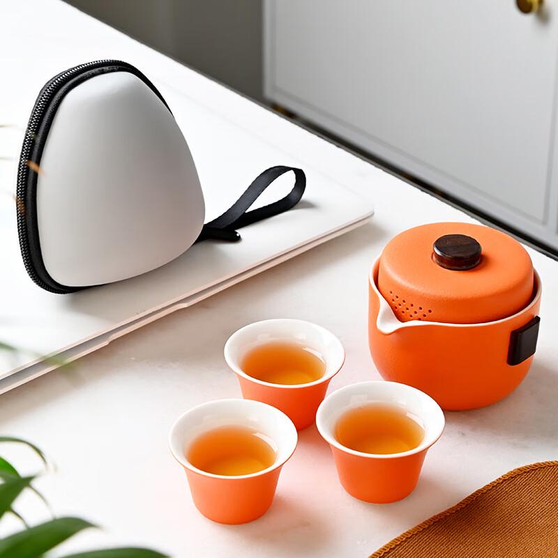 LIU Portable Travel Tea Set (1 Pot, 3 Cups)