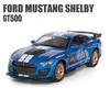 1/32 Ford Shelby GT500 Toy Car for Children Diecast Metal Miniature Model Pull Back Sound & Light Collection Gift Kid Boys