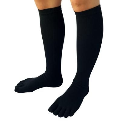 Authentic Compression Knee Made In Reduces Graduated Sizes Black Five-Toe Socks, Japan, Smooths, Swelling, Antibacterial, Deodorizing, Sweat-Wicking,