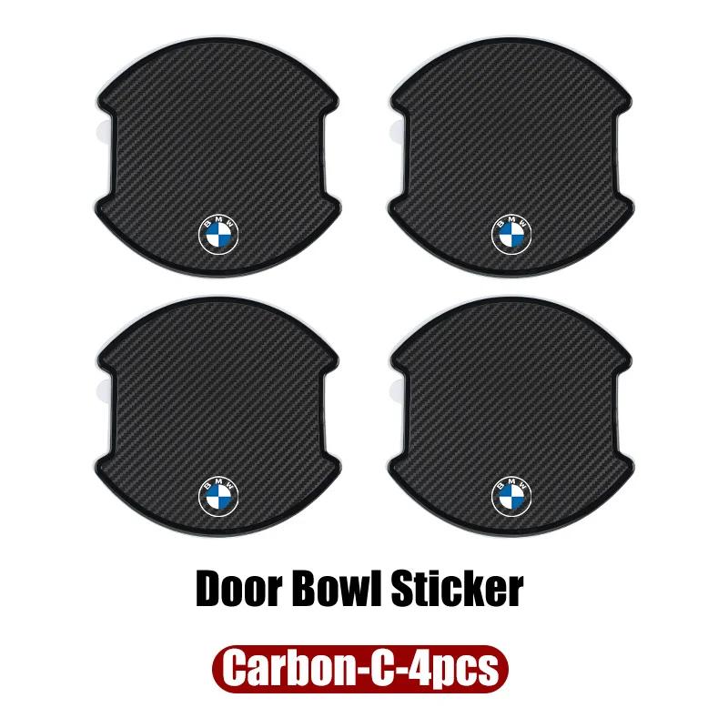 Car Sticker 2025 Hot 4PCS Car Door Handle Bowl Scratch Protector Carbon Fiber Stickers Anti Collision For BMW E46 E90 E60 F30 F1