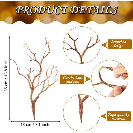 8 Pieces Dried Tree Branches Artificial Antler Branch Manzanita Branches Plastic Tree Branches for Decoration for Christmas Party Various Festivals