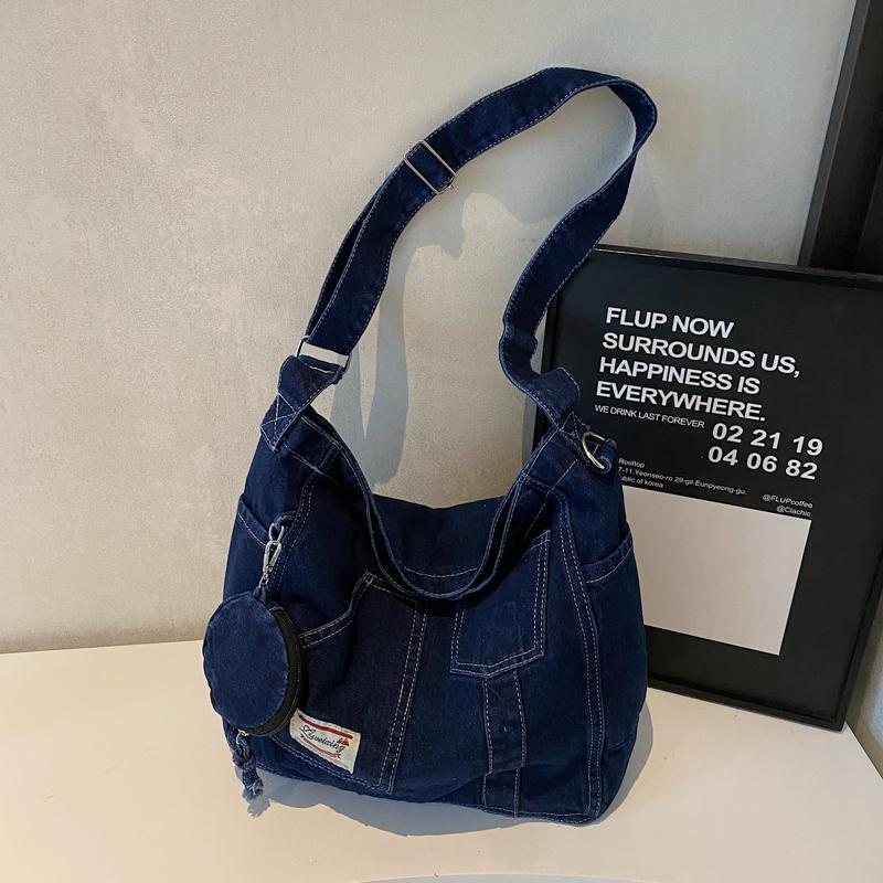 Denim Bag Women's Tote Bag Large Capacity Crossbody Bag Student Class Shoulder Bag
