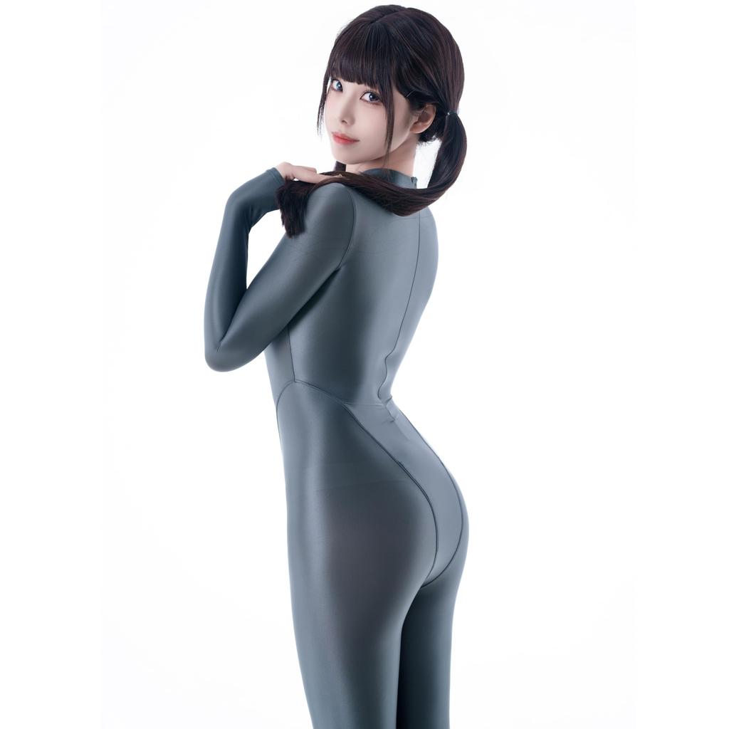 Full Body Cosplay Smooth Shiny Dance Tights [LOST-G] Tights, Sheer, See-Through, Sexy, Costume, Pantyhose, (DARK GRAY, L)