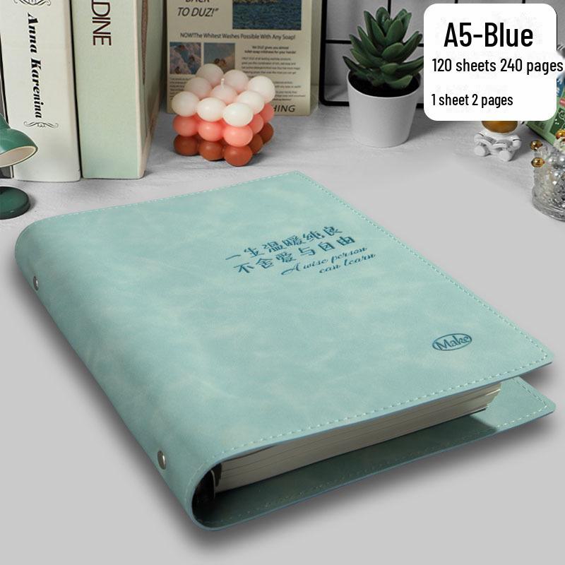 Premium Leather A5 Detachable Loose-Leaf B5 Notebook, Thick Lined Diary Notepad for Customization.