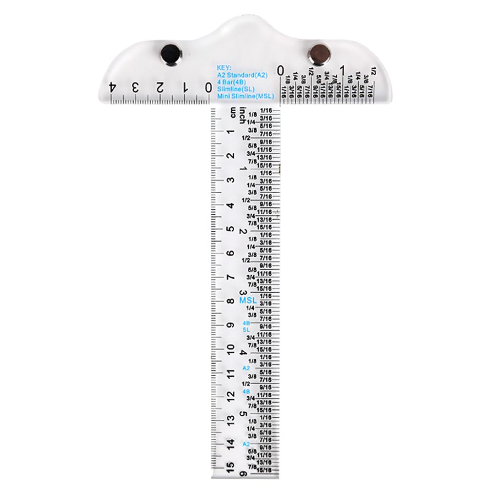

1pc 6 Inches Clear Acrylic T-Square Ruler Transparent Graduated Inch Metric T-Ruler For Easy Reference While Crafting T-Square білий