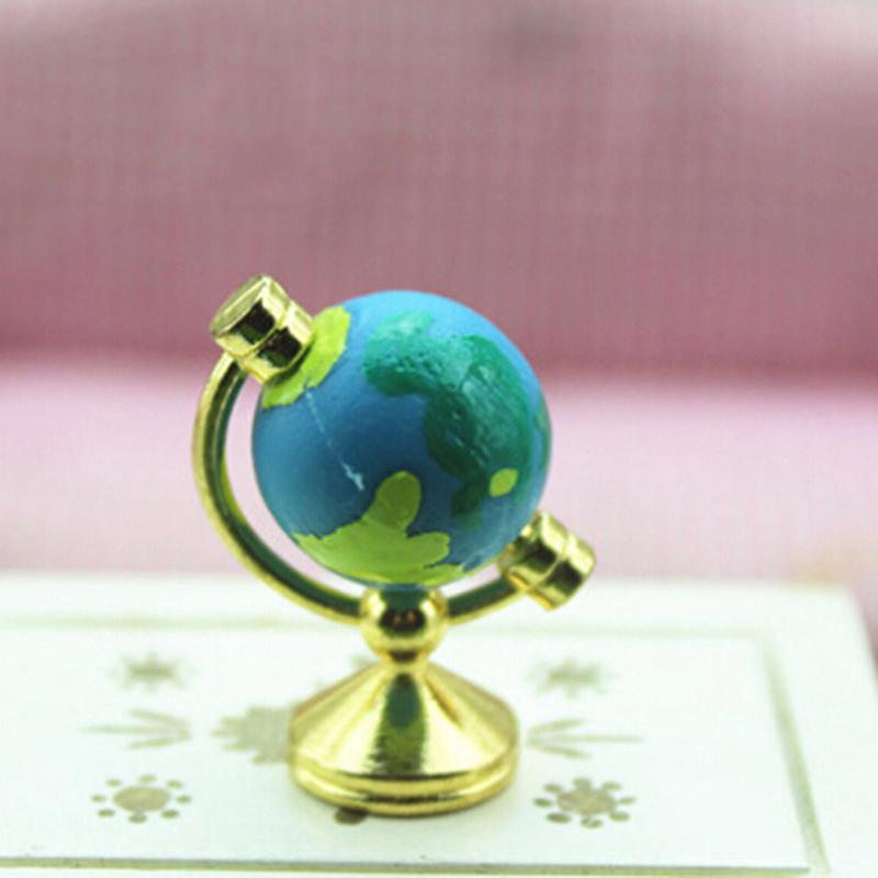 Perfect 1:12 Miniature Dollhouse Rolling Globe Dollhouse Study Livingroom Bedroom Reading Room Furniture Accessory