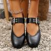 Fashion Spring New Flat Single Shoes Women's Fashion Square Head Shallow Mouth Soft Sole Anti-slip Wear-resistant Low-top Shoes