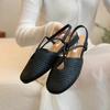 Fashion SUOJIALUN 2025 New Brand Women Flat Shoes Fashion Round Toe Ladies Elegant Single Shoes Soft Flat Heel Outdoor Dress Sandal Shoe