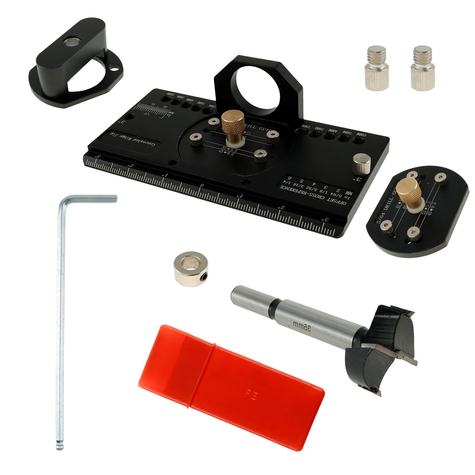 

Набор скрытых приспособлений для петель, 35 мм, точный локатор для пробивки отверстий, направляющая для сверления отверстий под петли, приспособление для сверления дюбелей для дверцы шкафа