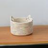 Cotton Rope Woven Basket Storage Bin for Nursery Bathroom Closet Cube Shelf Organizing 24x14cm White