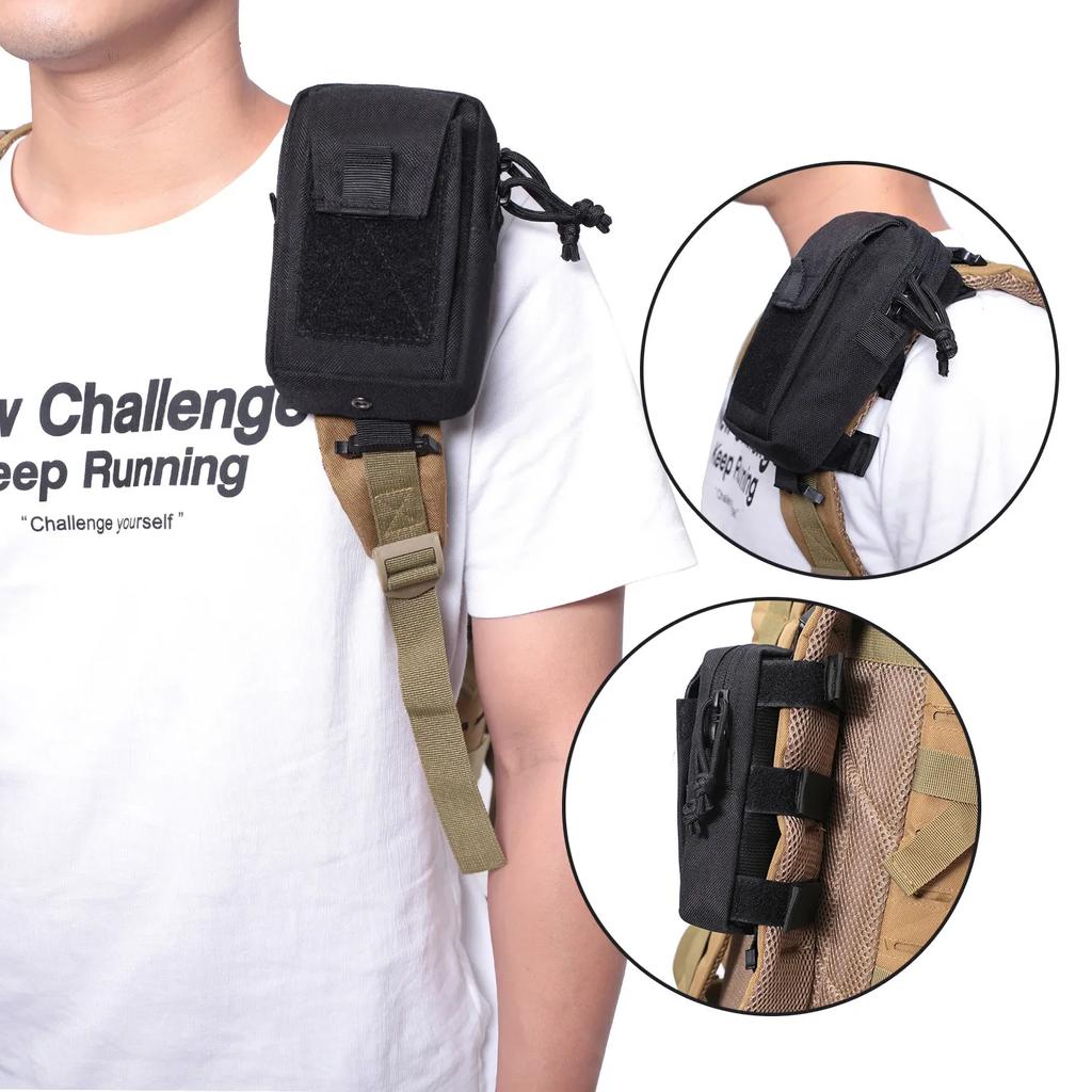 Backpack Strap Bag Phone Holder Outdoor Sports Running Camping Hiking Hunting Accessories Organizer EDC Tool Waist Pouch