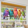 Static Cling Window Stickers Cartoon Birds on Branch Two Way Visible for Home Glass Cabinet Decor
