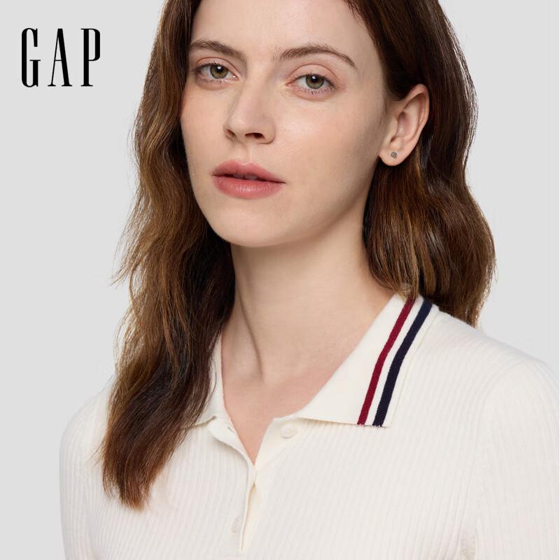 

Gap Women s 766089 Colorblock Striped Polo Short Sleeve Knit Shirt S