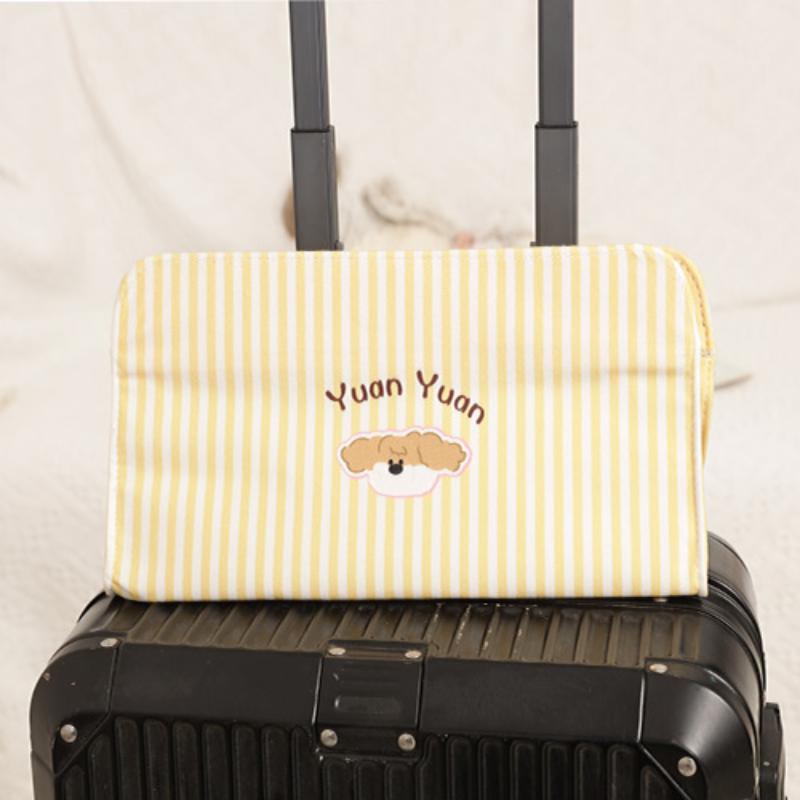 PU Leather Waterproof Makeup Organizer Large Capacity Cosmetic Bag Open Design for Women Travel and Home Storage