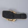 Goldene flache Damen-Sandalen mit offenem Absatz Ledersandalen Badeschuhe Strandschuhe Bequeme Slip-On-Sandalen für Damen