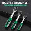 72-Tooth Ratchet Wrench Set with 1/2, 3/8 and 1/4 in Drives, 3 Extension Bars, 6 Pieces