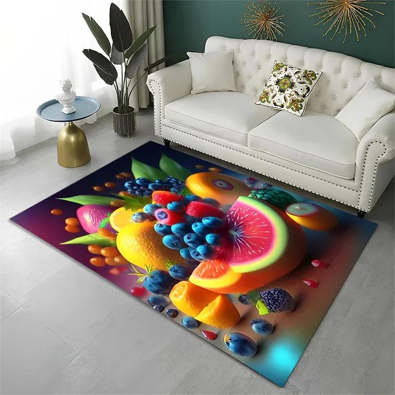 Cute Fruit Carpet Cartoon Fruits Area Rug for Children Girl Bedroom Bathroom Decor Kitchen Doormat Non-slip Floor Mat Throw Rugs