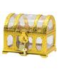 S.fields.inc Jewelry Box, Treasure Chest, Pirate Design with Lock, Toy Accessory Case, Plastic (Gold)