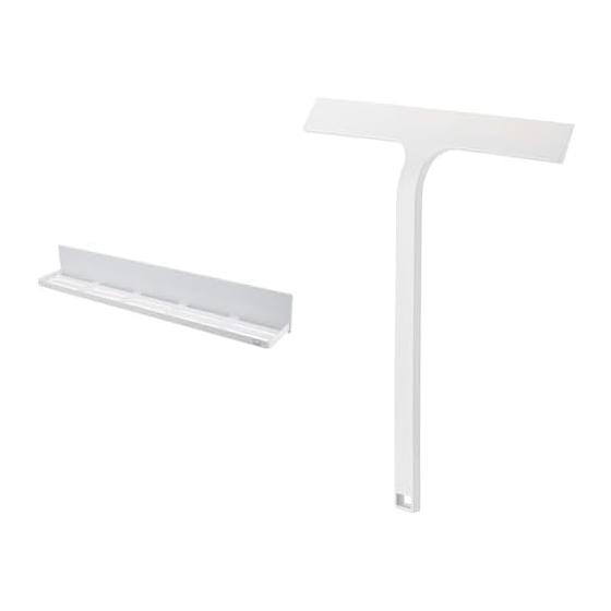 Yamazaki Jitsugyo Magnetic Bathroom Rack Long White Approx. W60XD8.5XH8cm Tower Bathroom Storage with Drainage Hole Hook Included 4858