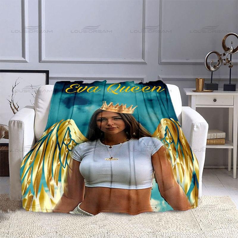 Pătură subțire regina EVA de modă, model de artă pentru frumusețe, pătură de imprimare 3D flanel, pătură portabilă pentru călătorii acasă, la birou