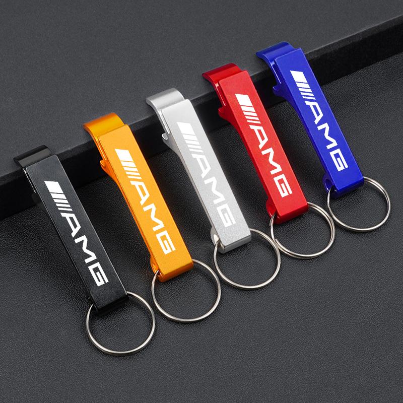 CSF1 2-in-1 Car Keychain Portable Beer Bottle Opener Party Gift Decal For Mercedes Benz AMG GLC W203 W206 W220 W205 W211 W212 W201