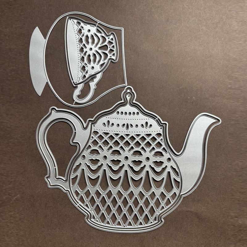 Large Teapot & Teacup Cutting Die for Scrapbooking & DIY Crafts
