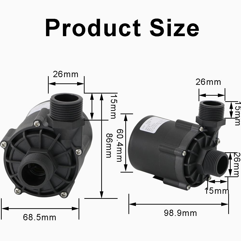 JT-55B6 DC12V 24V 7M 1500L/H Solar bürstenloser Motor Wasserzirkulation Wasserpumpe
