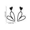 Modern Black Heart Pendant Earrings Vintage Modern Jewelry Lightweight Alloy Earwear Accessory for Fashion Enthusiasts