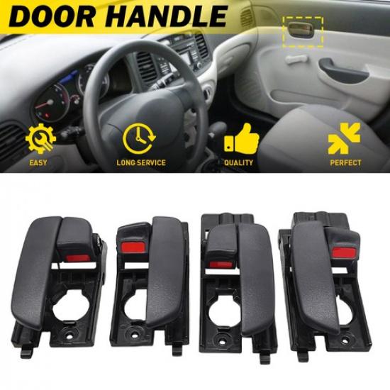 4x Interior Hatch Handle Inner Door Gray Fit 2006-2011 Hyundai Accent Front Rear