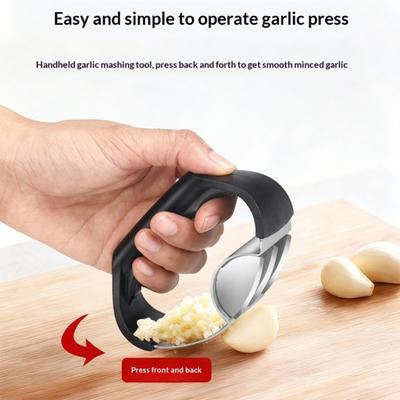 Presse-ail Acier Inoxydable Hachoir à Ail avec Poignée Ergonomique Antidérapante Outil de Cuisine Facile pour Hacher l'Ail