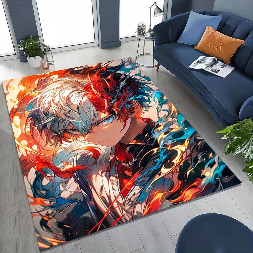Anime My Hero Academia Deku Katsuki Kreslený koberec do ložnice obývacího pokoje na pohovku domů rohožka dekorace, dětská protiskluzová podložka na hraní