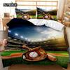 Baseball Duvet Cover  Abstract Ball Sports Baseball Bat Bedding Set Competitive Games Bedroom Decor Queen Polyester Quilt Cover
