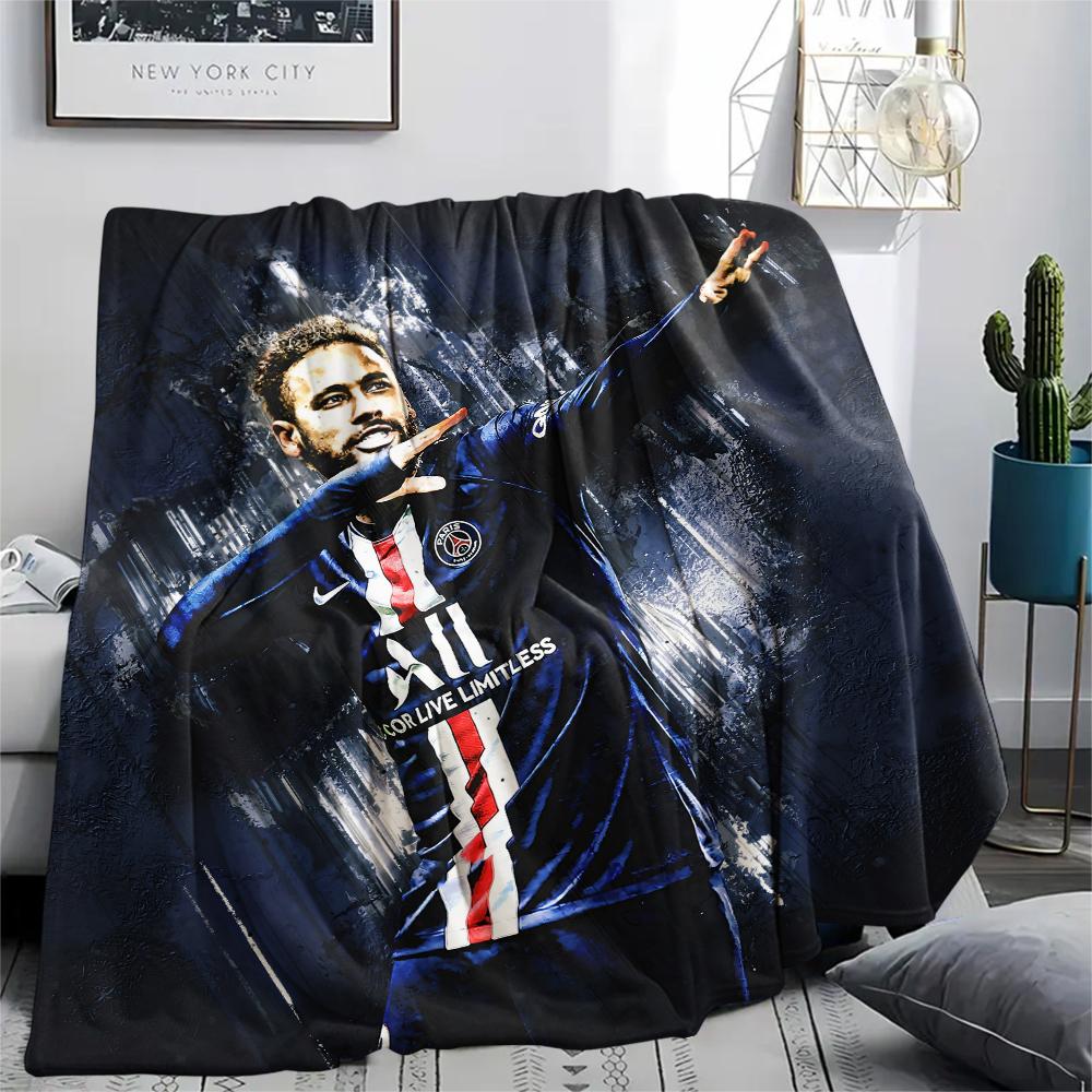 Football Player Neymar,pattern Flannel Blanket, High Quality Comfortable for All Seasons, Home Decor, Warmth and Comfort, Perfect for Gifts.