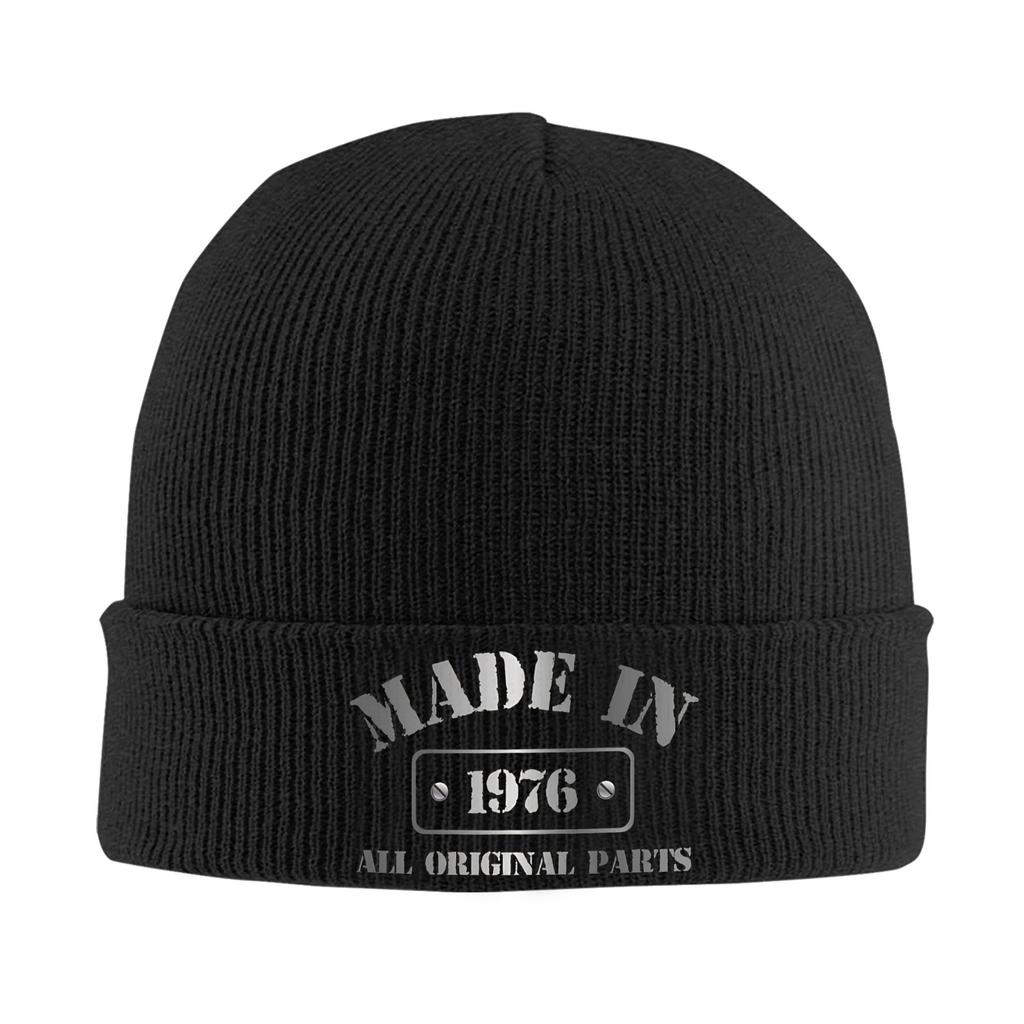 Herren Damen Strickbündel Mütze Geboren 1976 vintage Alter 50 Jahre alt 50. Geburtstag Merch Warm Gestrickt Beanie Mützen Skullies