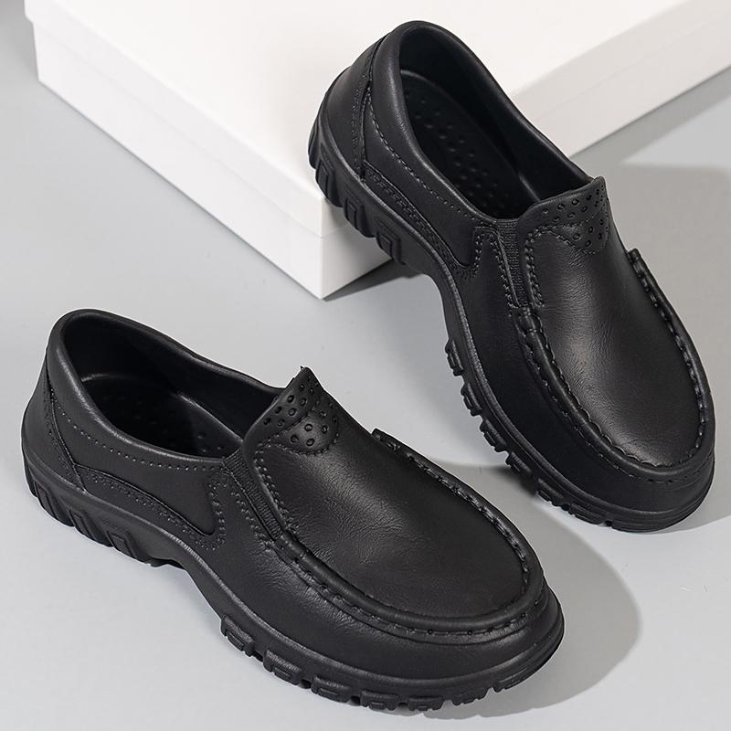 Fashion Chef work shoes four season anti slip and oil resistant business casual chef shoes simple fashion lightweight men's leather shoe