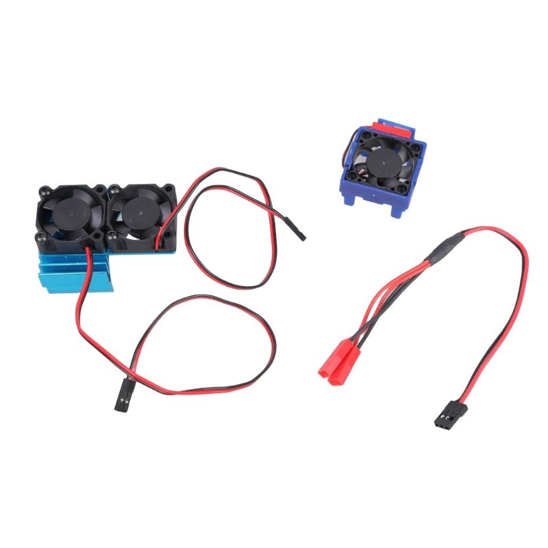 Double Cooling Fan Set For 540 3660 Motors 2000RPM Efficient Heat Dissipation for 1/10 Remote Vehicle