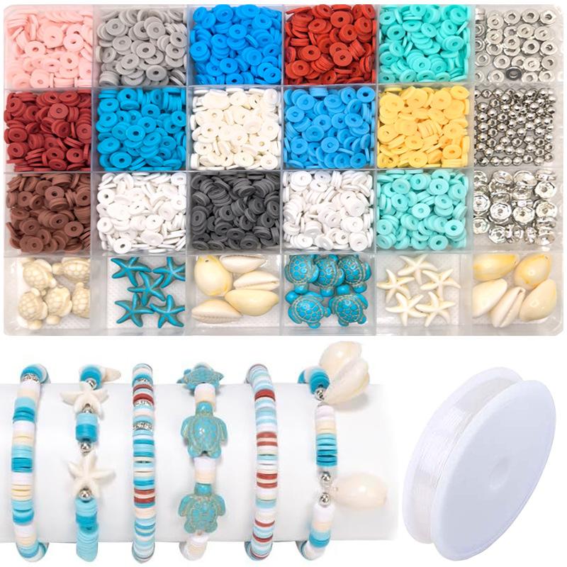 Diy Children'S Bracelet Necklace Clay Bead Pottery Sheet Alphabet Bead Spacer Accessory Set