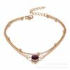 Bohemian Double Layers Anklet Fashion Opal Crystal Anklets For Women Beach Barefoot Bracelet Ankle On Leg Female Ankle Jewelry