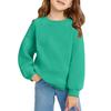 Winter Boy And Girls Round Neck Pullovers For Kids Long Sleeved T-shirt Solid Color Baby Tops