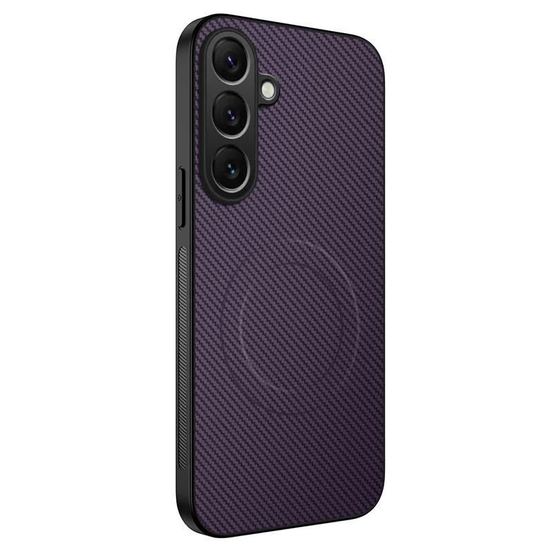 

Силіконовий чохол для телефону Samsung Galaxy A53 A36 A56 A54 A52S A55 A35 5G Магнітна бездротова зарядка Захист М які чохли-накладки на задню панель For Galaxy A56 5G фіолетовий