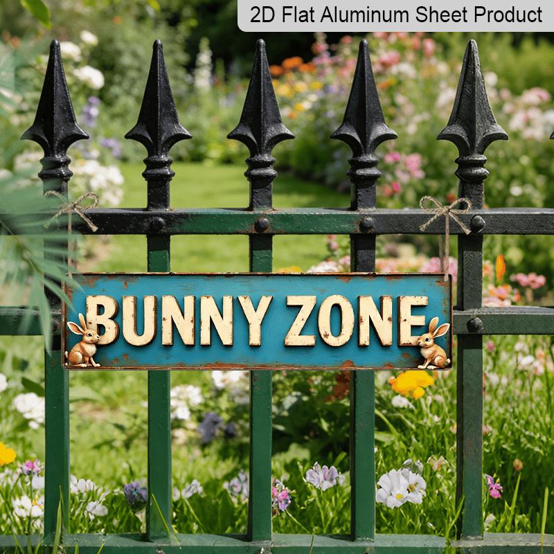 Retro Country Style Rabbit Area Metal Sign-humorous Rabbit Wall Art Aluminum Decorative Sign, Durable Aluminum 3.9x15.7 Inch Indoor/outdoor Wall
