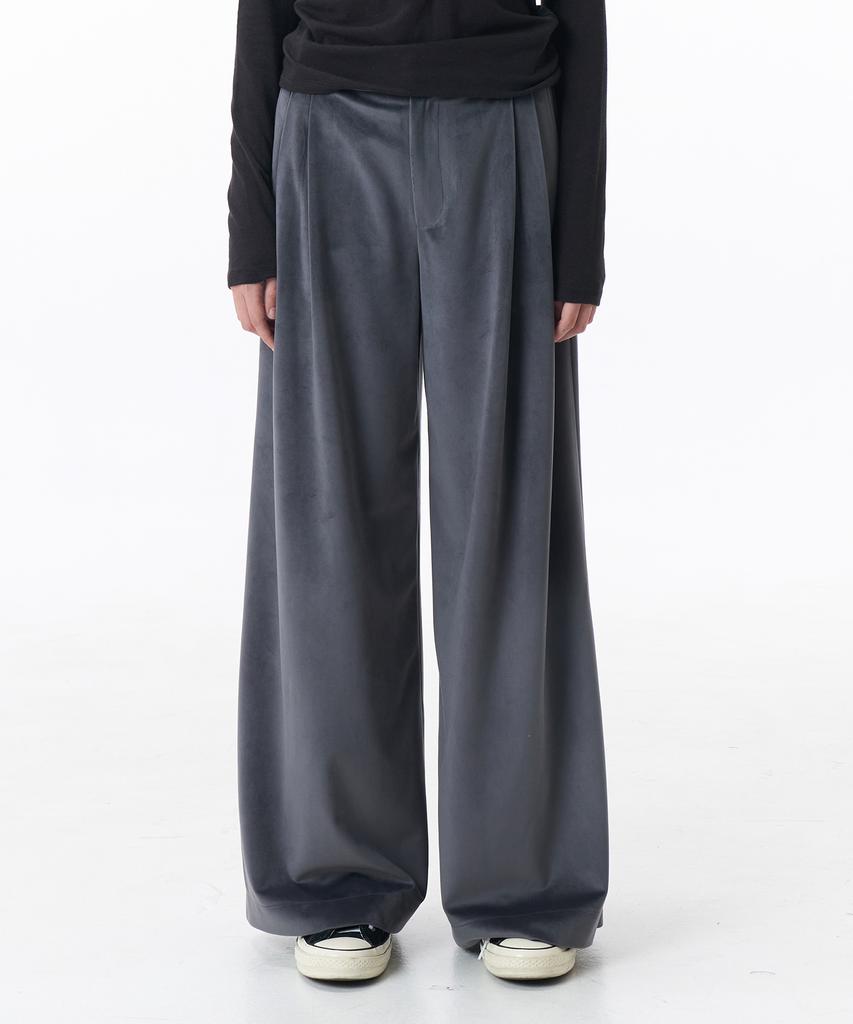 PAHISUM Velvet Wide Pants_Gray