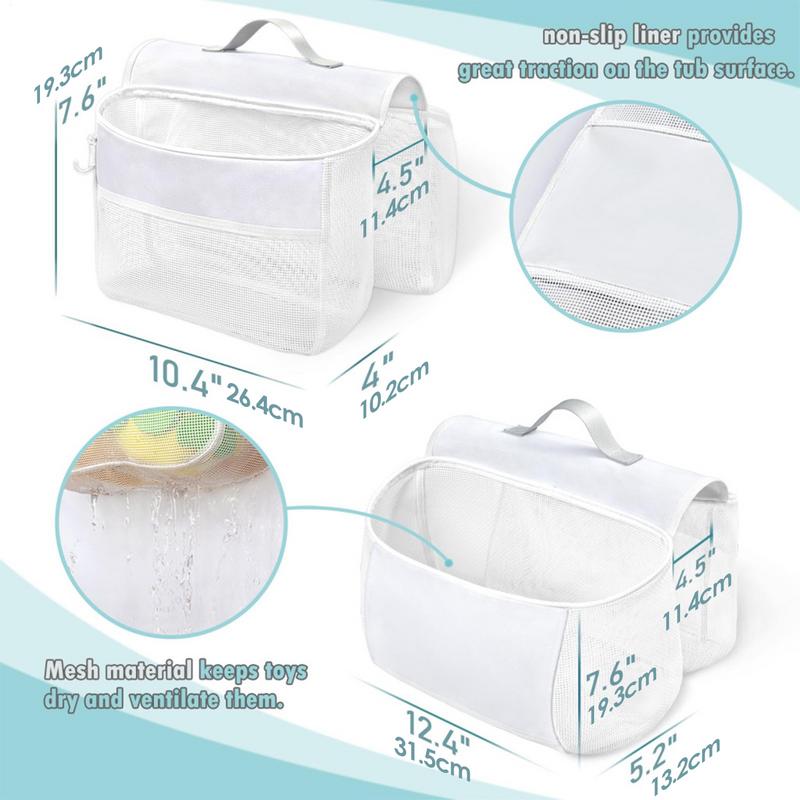 Bathtub Toy Organizer Toddler Bath Toys Storage Tub Holder Saddle Shape High Weight Capacity Toys Easy Access Organizer For