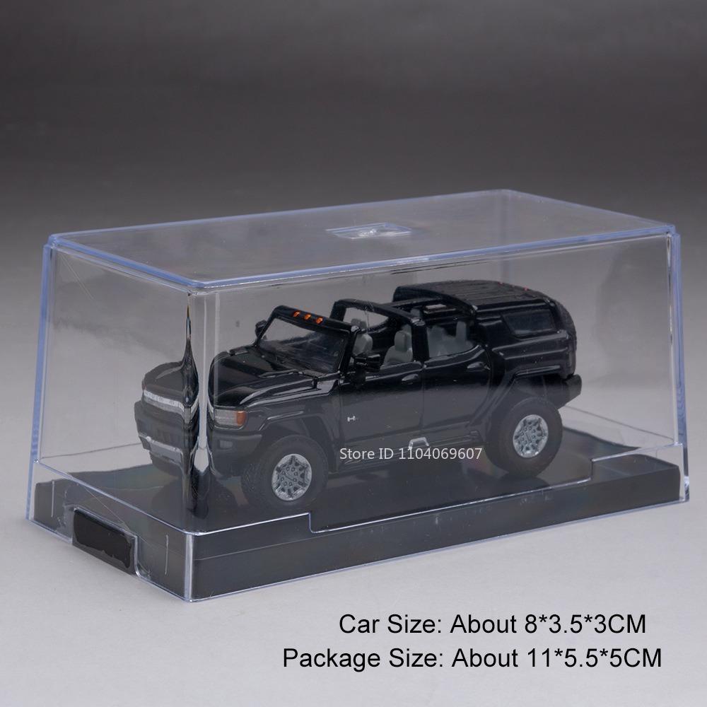 1:64 Scale Model Toy Off-road Cars EV Alloy Diecast Slide Forward Hood Opened Rubber Tires with Acrylic Box Simulation Vehicles