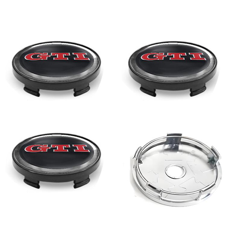 For VW VOLKSWAGEN New 4Pcs VW Hub Caps 56mm 60mm Car Wheel Center Wheel Caps Stickers For Volkswagen R Golf 4 Motion GTI Polo To