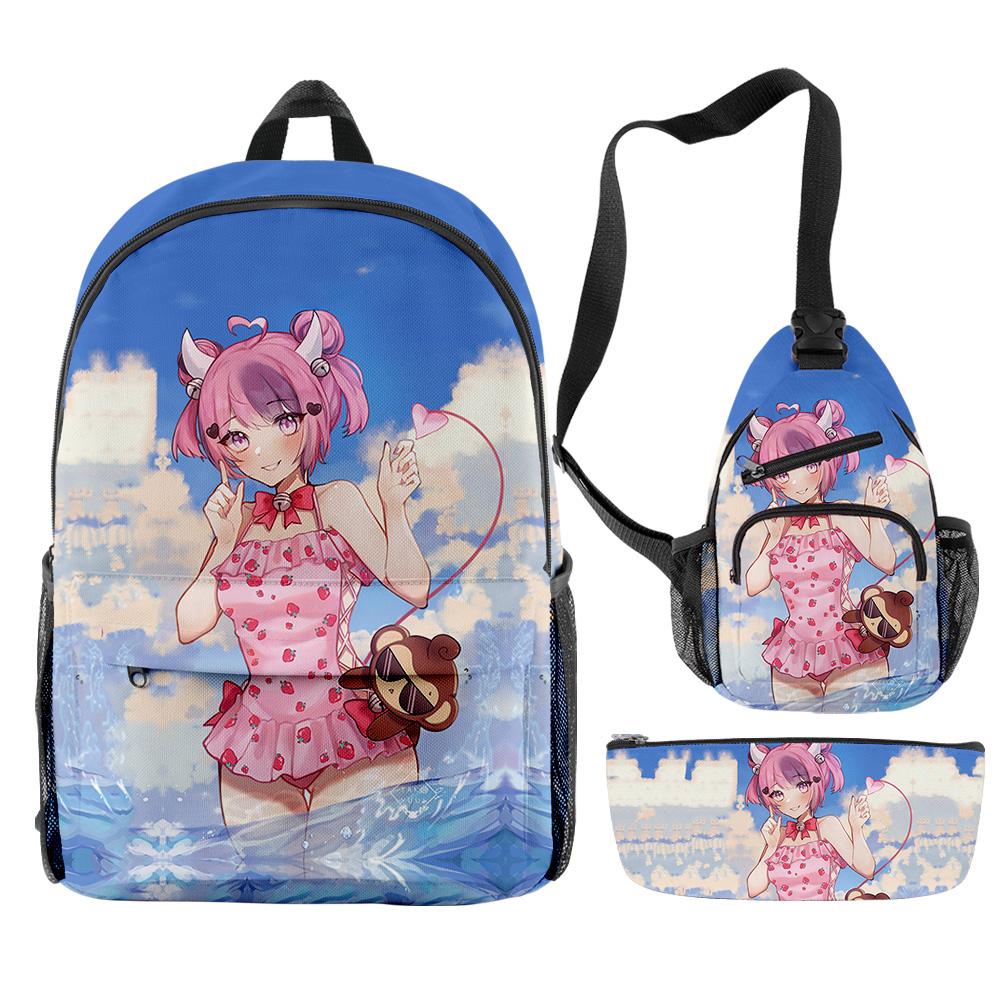 Classic Novelty Peculiar Cool Ironmouse Anime 3D Print 3pcs/Set pupil School Bags Travel Laptop Backpack Chest Bag Pencil Case