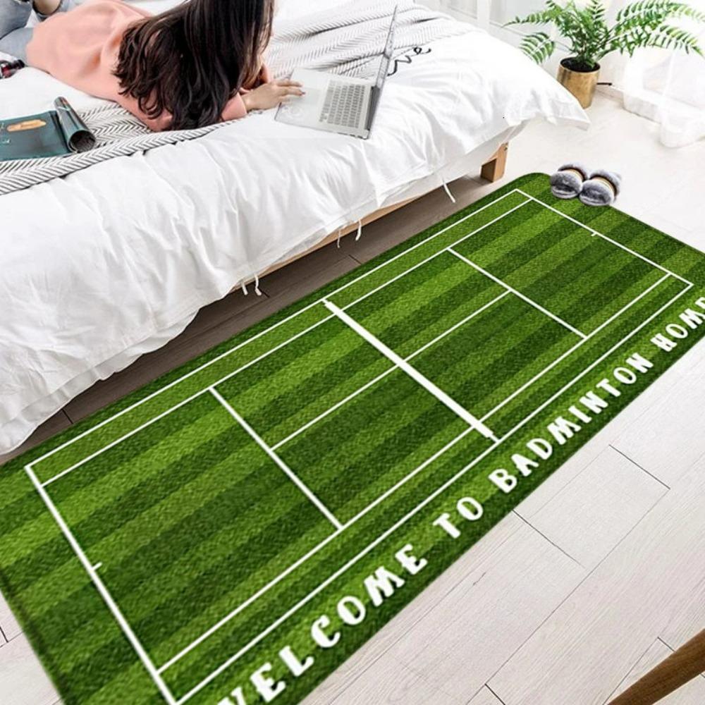 Tennis Sport Bedside Long Rugs Living Room Sofa Decor Rug Fan Gift Bedroom Game Room Screen Room Mat Hallway Washable Floor Mat