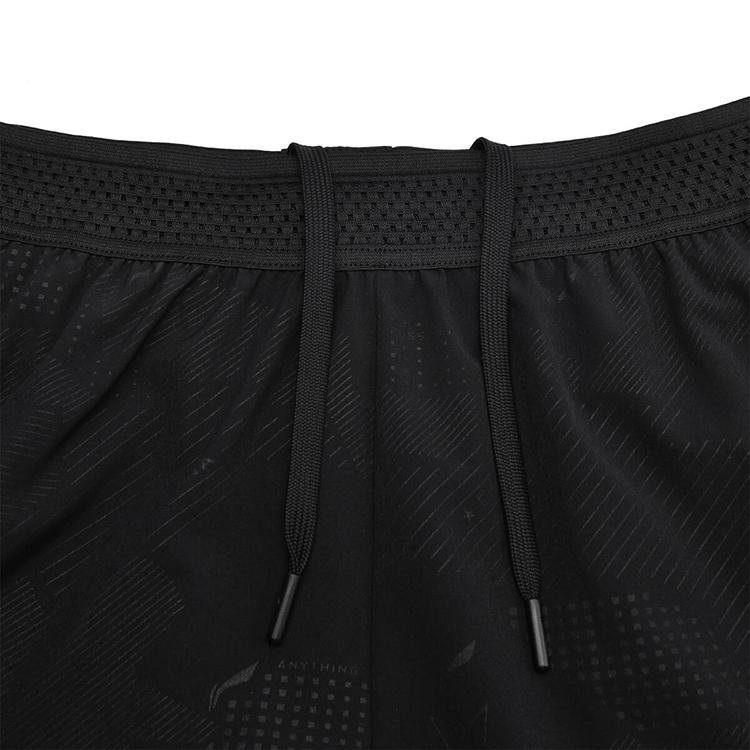 Li Ning Klasyczne Wygodne Trwałe Fajne Szorty Sportowe Rekreacyjne Unisex Szorty Czarne AAPU048