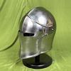 Silberner Barbuta-Ritterhelm mit Visier, mittelalterliche Stahlrüstung für Cosplay, Halloween und als Sammlerstück