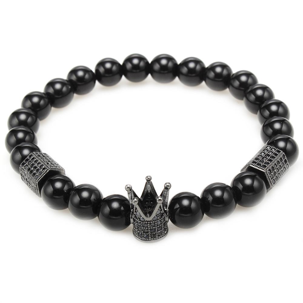 Zhang Meng Jewelry Copper Crown Bracelet with Color-Retaining Zirconia Beads